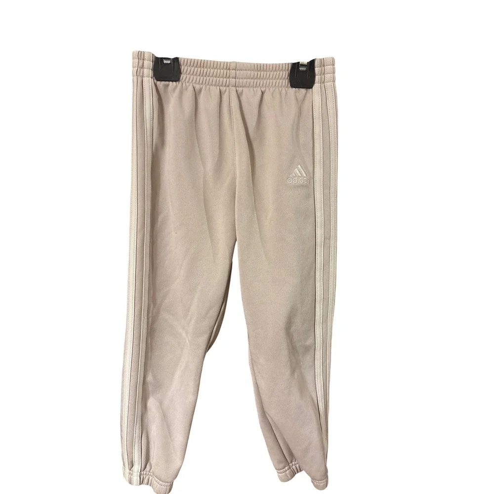 Adidas Kids 4T Tracksuit Set Beige Fleece Hoodie and Joggers 2‎ Piece Set